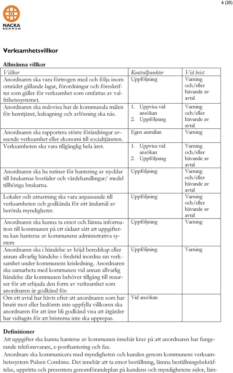 Anordnaren ska rapportera större förändringar avseende verksamhet eller ekonomi till socialtjänsten. Verksamheten ska vara tillgänglig hela året.