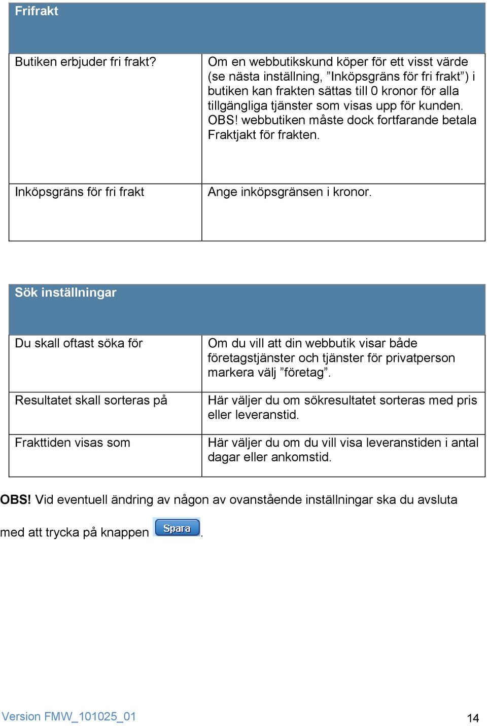 OBS! webbutiken måste dock fortfarande betala Fraktjakt för frakten. Inköpsgräns för fri frakt Ange inköpsgränsen i kronor.