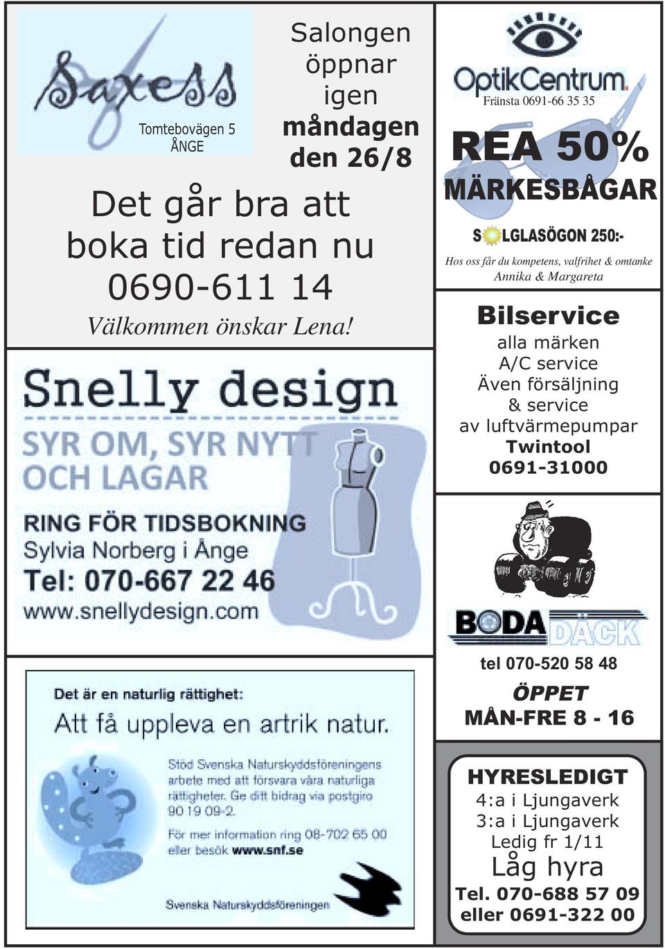 Margareta Bilservice alla märken A/C service Även försäljning & service av luftvärmepumpar Twintool 0691-31000 tel 070-520