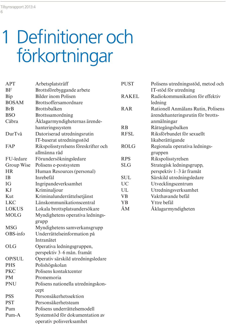 IT-baserat utredningsstöd Rikspolisstyrelsens föreskrifter och allmänna råd Förundersökningsledare Polisens e-postsystem Human Resources (personal) Inrebefäl Ingripandeverksamhet Kriminaljour