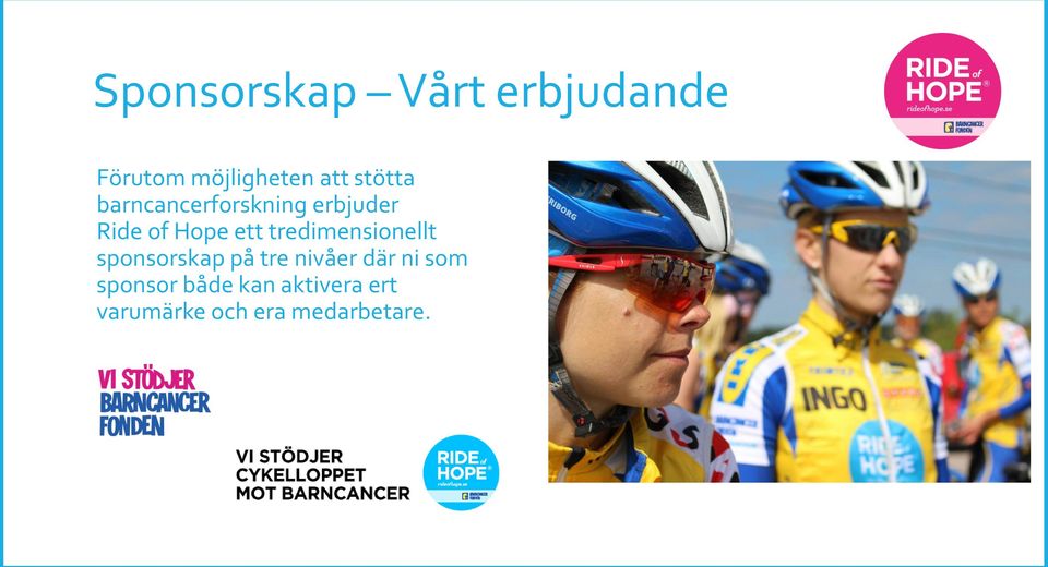 tredimensionellt sponsorskap på tre nivåer där ni som