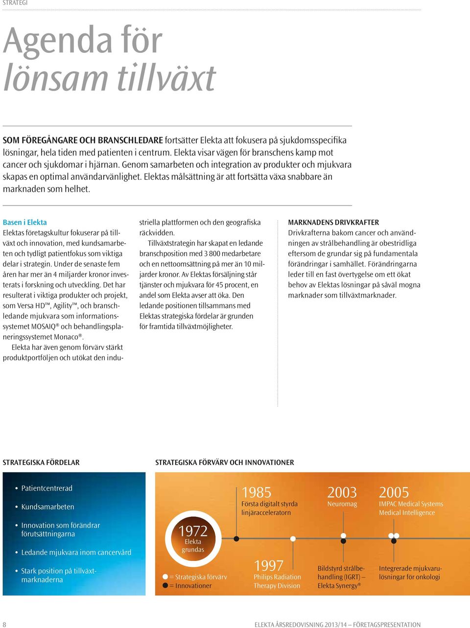 Elektas målsättning är att fortsätta växa snabbare än marknaden som helhet.