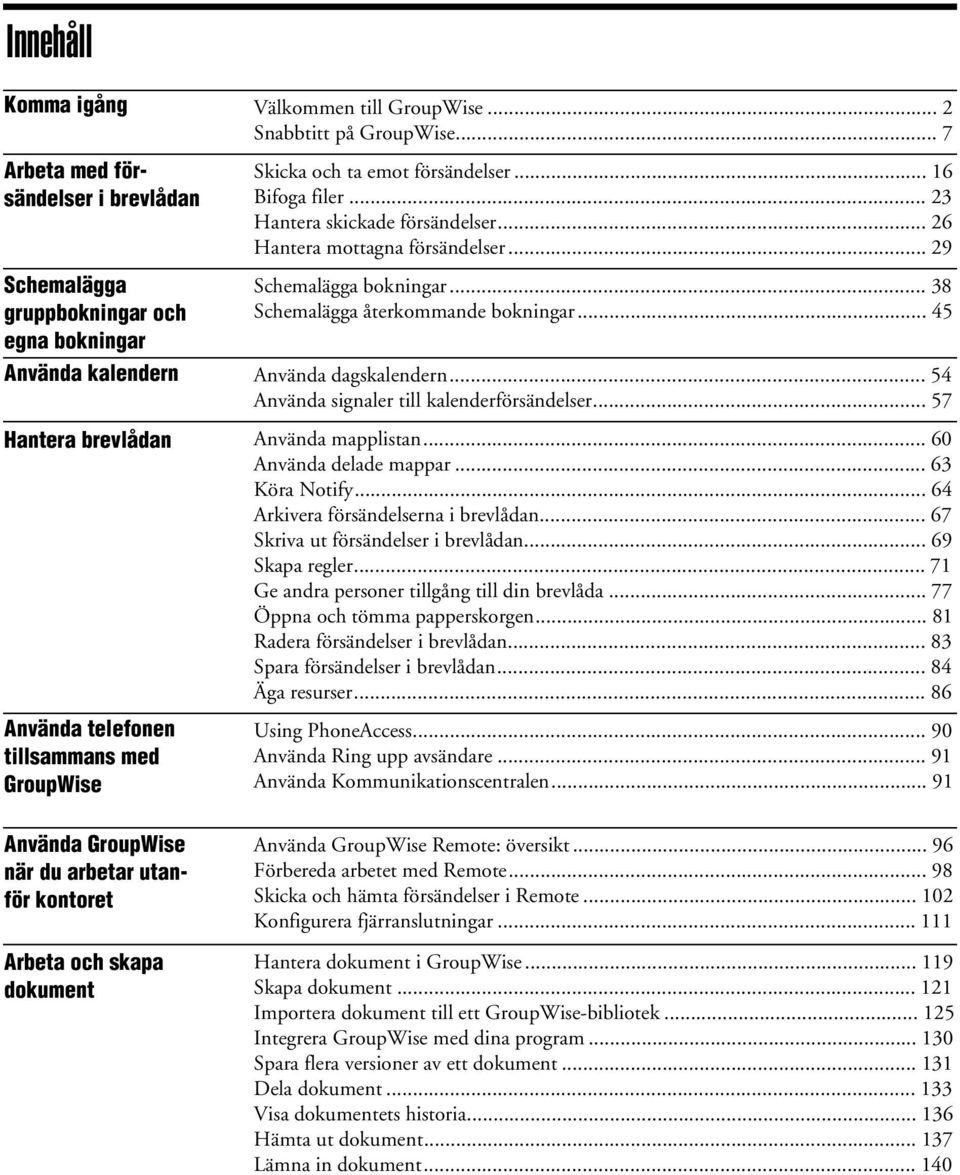 .. 38 Schemalägga återkommande bokningar... 45 Använda dagskalendern... 54 Använda signaler till kalenderförsändelser... 57 Använda mapplistan... 60 Använda delade mappar... 63 Köra Notify.