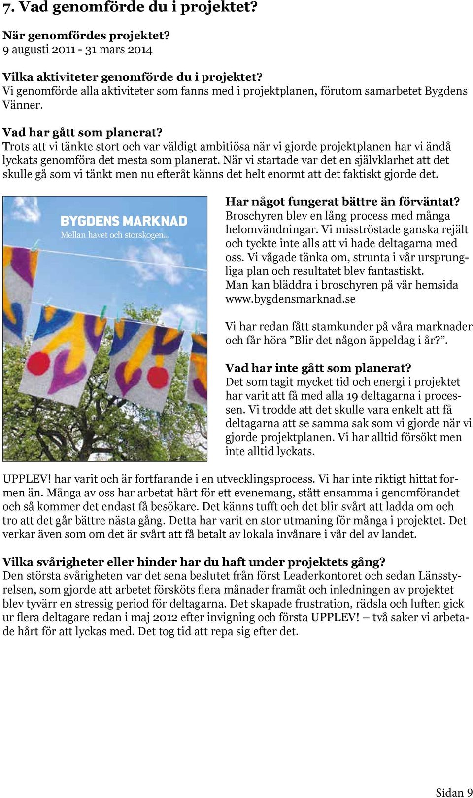 Trots att vi tänkte stort och var väldigt ambitiösa när vi gjorde projektplanen har vi ändå lyckats genomföra det mesta som planerat.