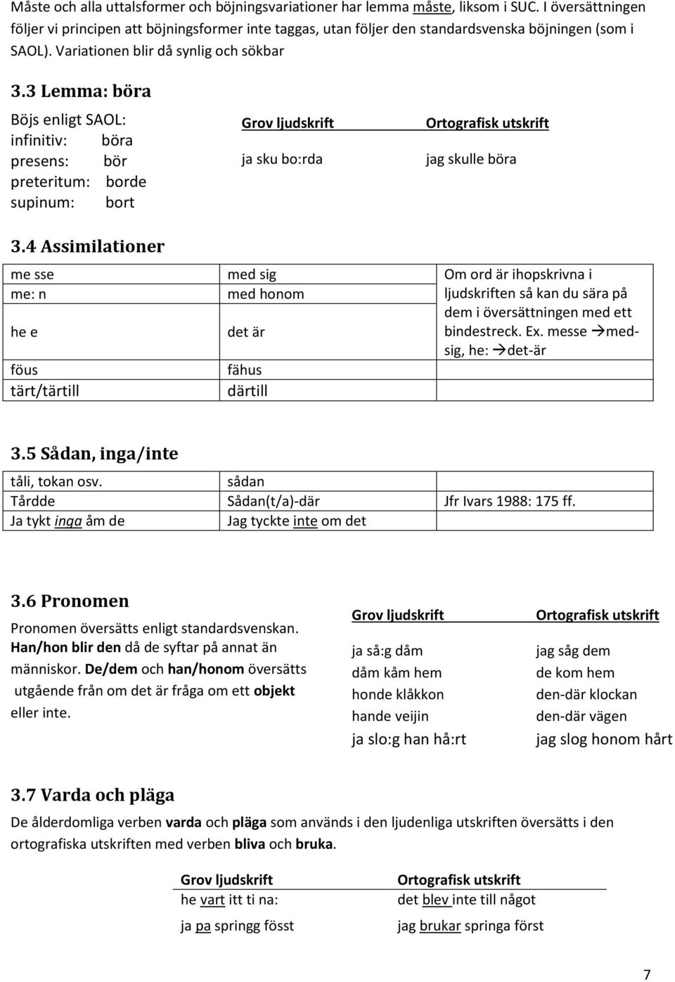 3 Lemma: böra Böjs enligt SAOL: infinitiv: böra presens: bör preteritum: borde supinum: bort ja sku bo:rda jag skulle böra 3.