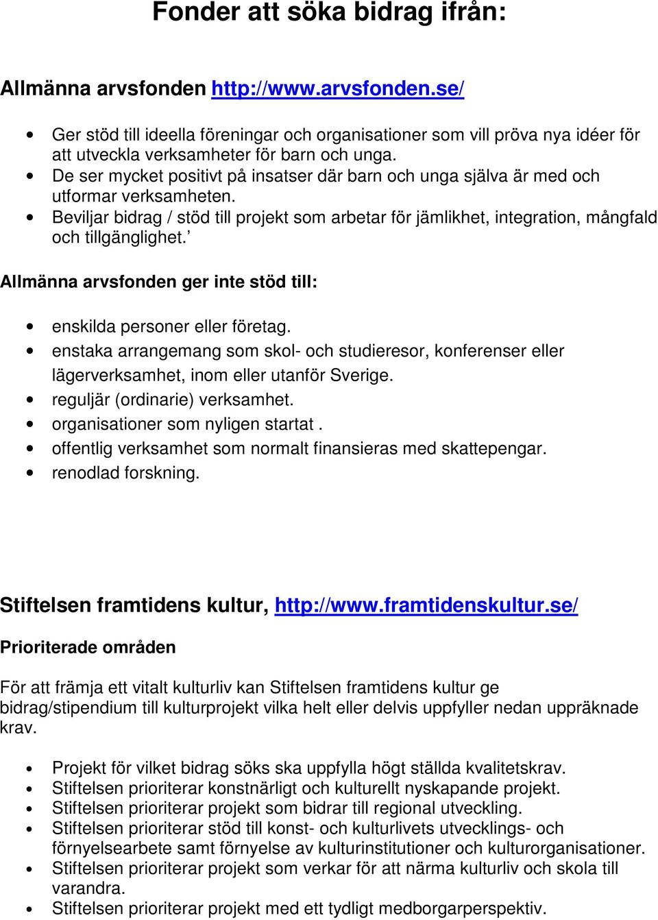 Fonder att söka bidrag ifrån: - PDF Free Download