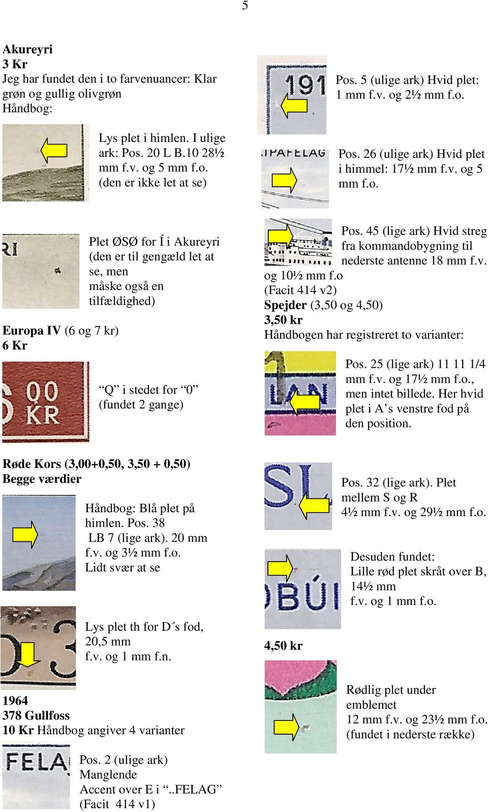 45 (lige ark) Hvid streg fra kommandobygning til nederste antenne 18 mm f.v. og 10½ mm f.o (Facit 414 v2) Spejder (3,50 og 4,50) 3,50 kr Håndbogen har registreret to varianter: Pos.