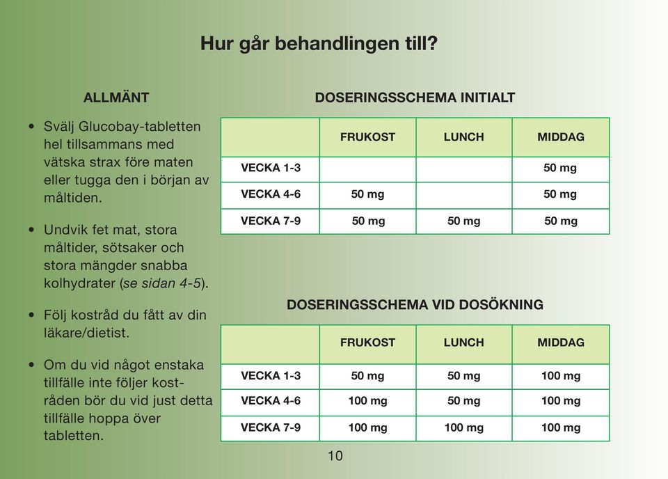 (se sidan 4-5). Följ kostråd du fått av din läkare/dietist.
