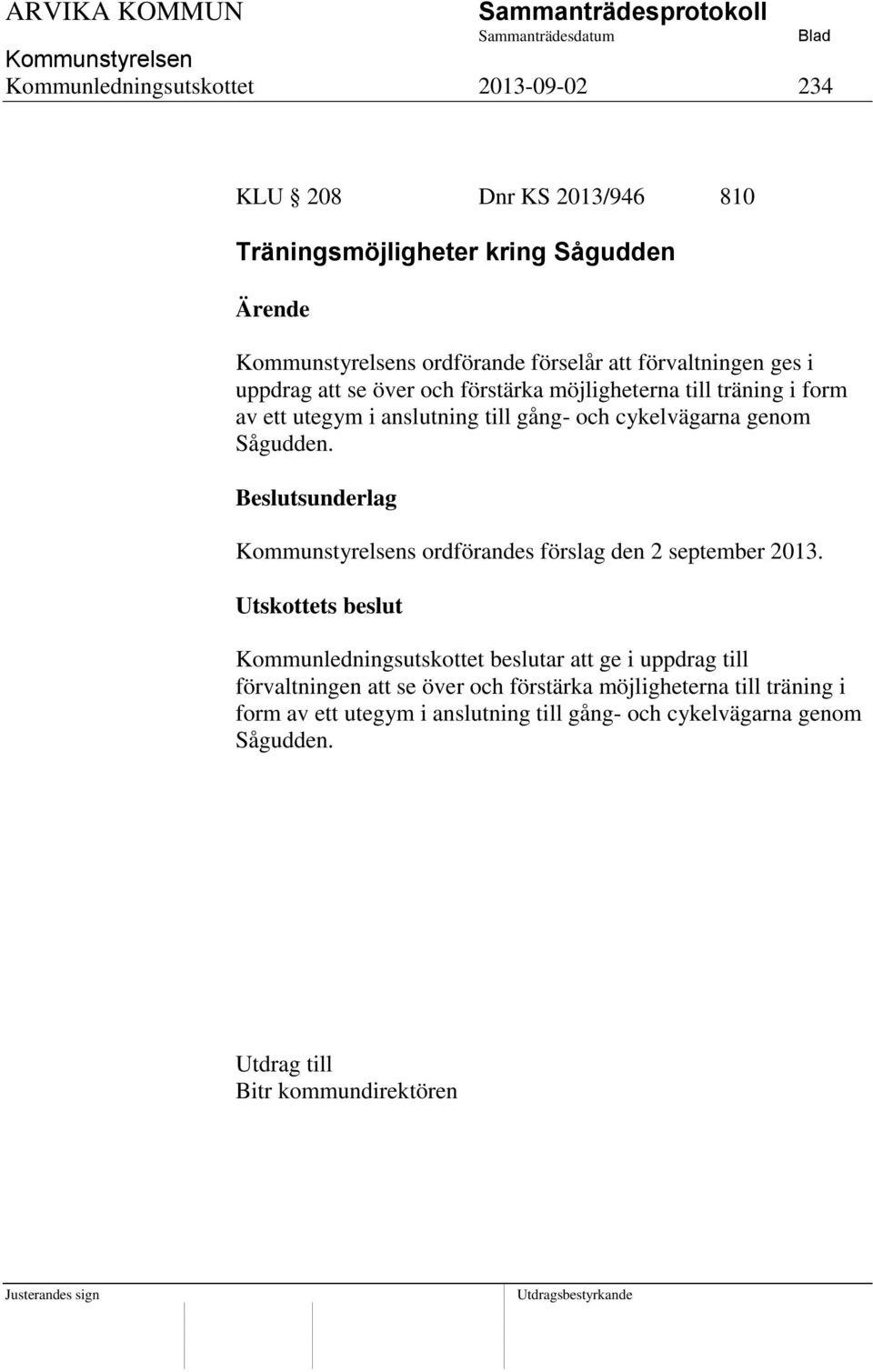 s ordförandes förslag den 2 september 2013.