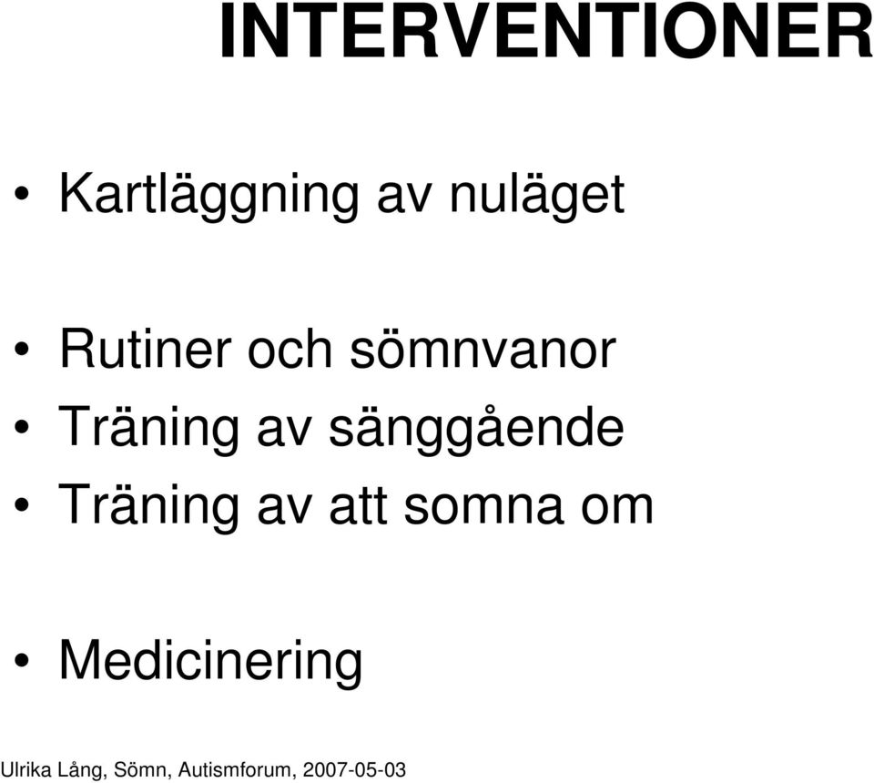 sömnvanor Träning av