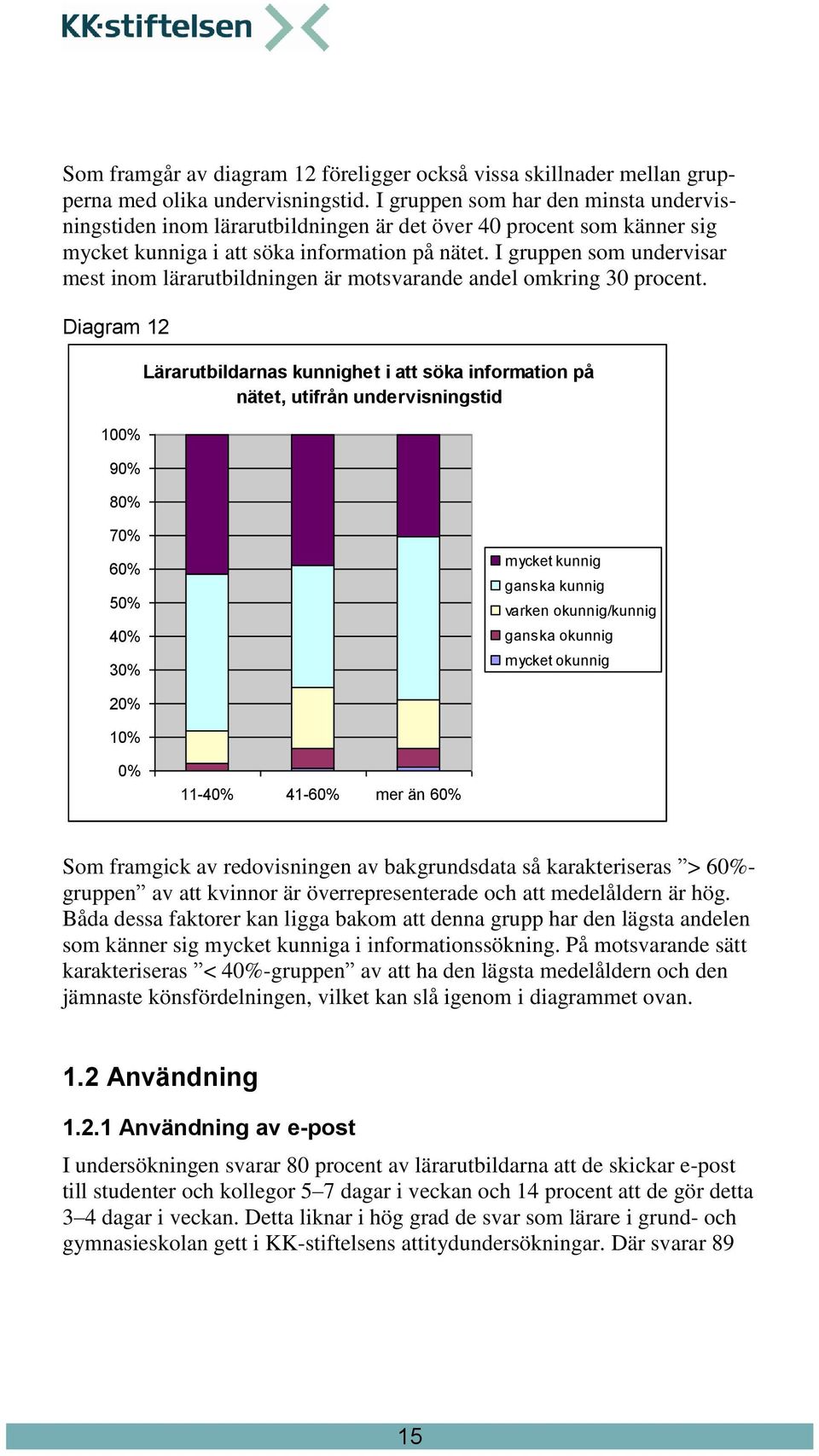 I gruppen som undervisar mest inom lärarutbildningen är motsvarande andel omkring 30 procent.