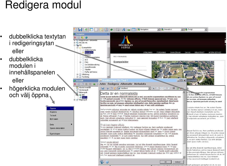 dubbelklicka modulen i