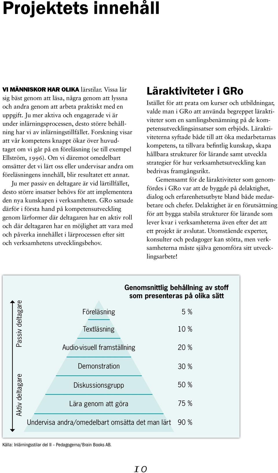 Forskning visar att vår kompetens knappt ökar över huvudtaget om vi går på en föreläsning (se till exempel Ellström, 1996).