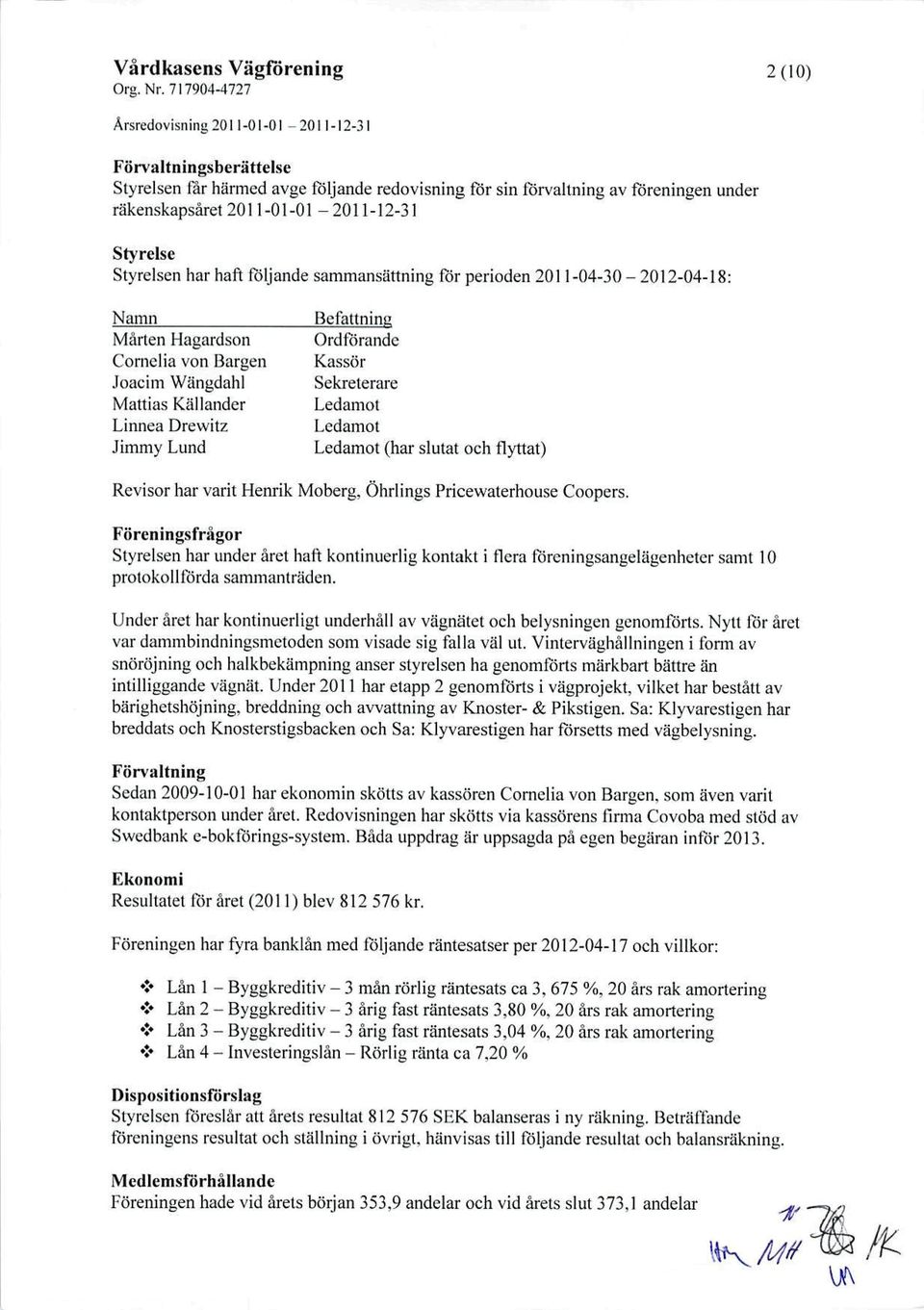 loacim Wängdahl Mattias Kalländer Linnea Drewitz Jimmy Lund Bclåttnini; Ordförande Kassör Sekreterare Ledamot Ledamot Ledamot (har slutat och flyttat) Revisor har varit Henrik Moberg, Öhrlings