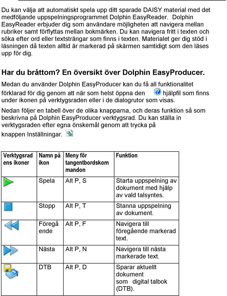Du kan navigera fritt i texten och söka efter ord eller textsträngar som finns i texten.