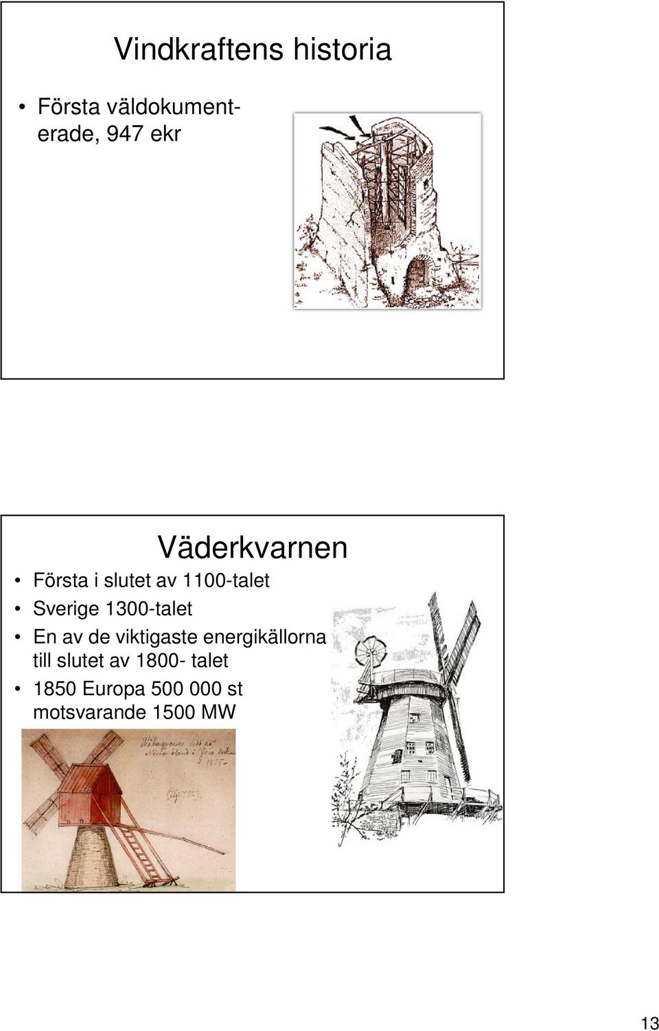 1300-talet En av de viktigaste energikällorna till