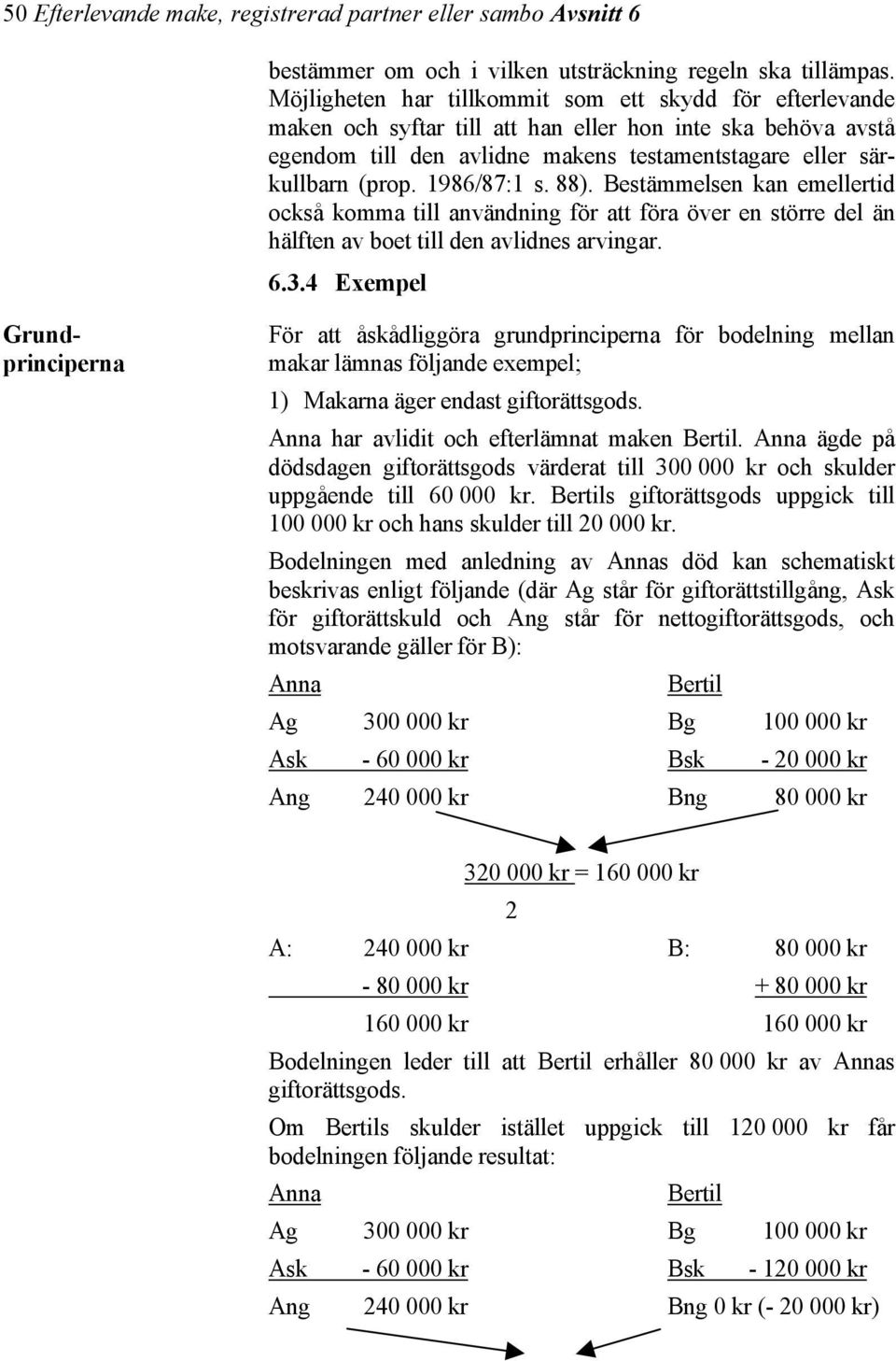 1986/87:1 s. 88). Bestämmelsen kan emellertid också komma till användning för att föra över en större del än hälften av boet till den avlidnes arvingar. 6.3.