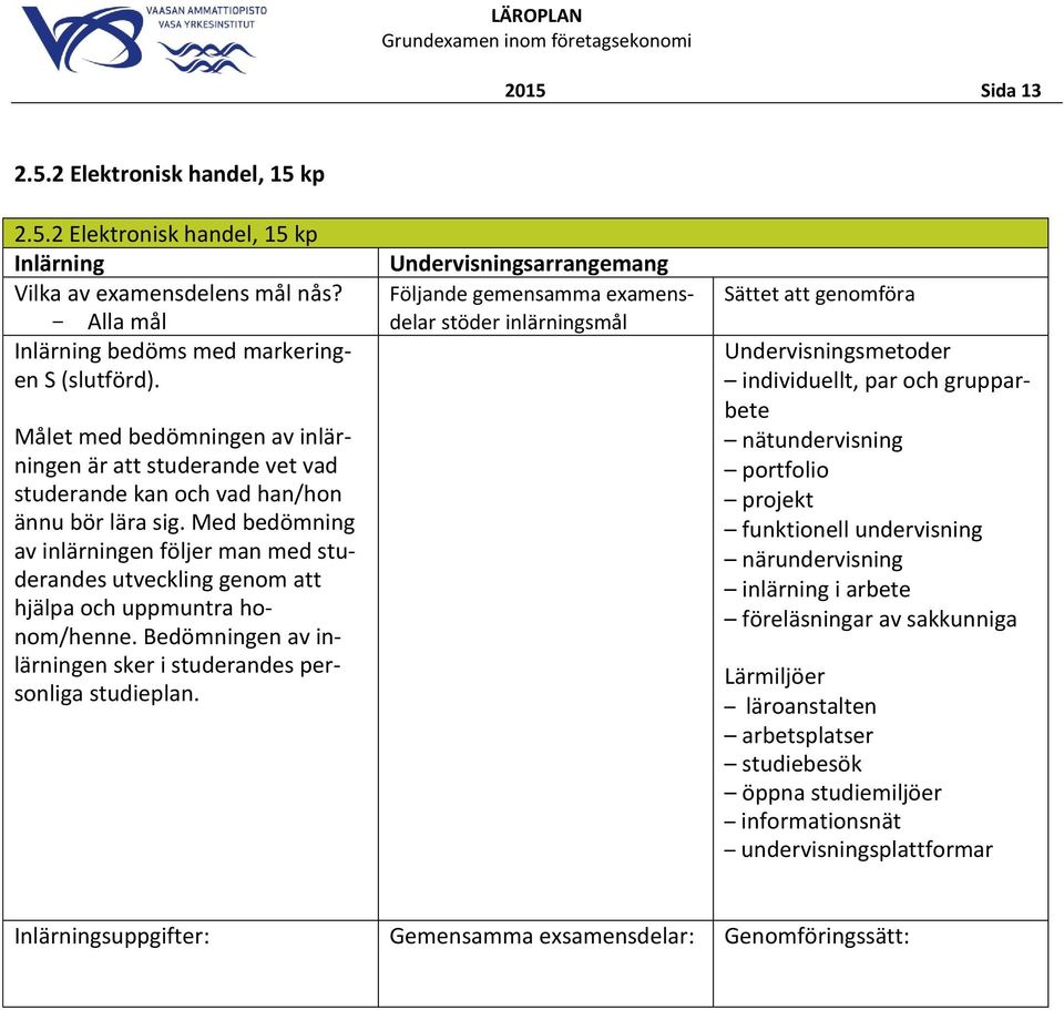 portfolio projekt funktionell undervisning närundervisning inlärning i arbete föreläsningar av sakkunniga läroanstalten