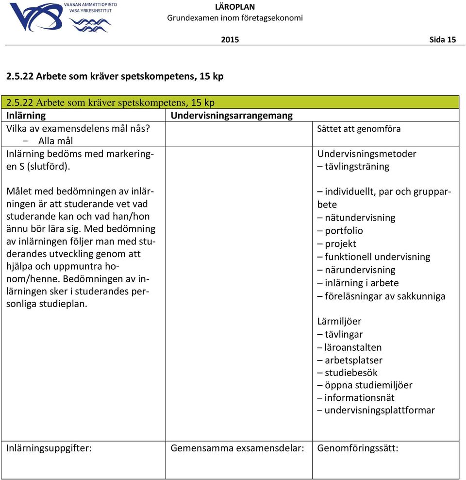 närundervisning inlärning i arbete föreläsningar av sakkunniga tävlingar läroanstalten arbetsplatser studiebesök öppna