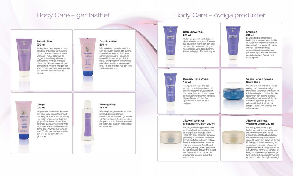 För alla med bristningar, gravida eller om man har innåtväxande hårstrån. Double Action Vår underbara byst och bodylotion som gör huden elastisk och fastare.