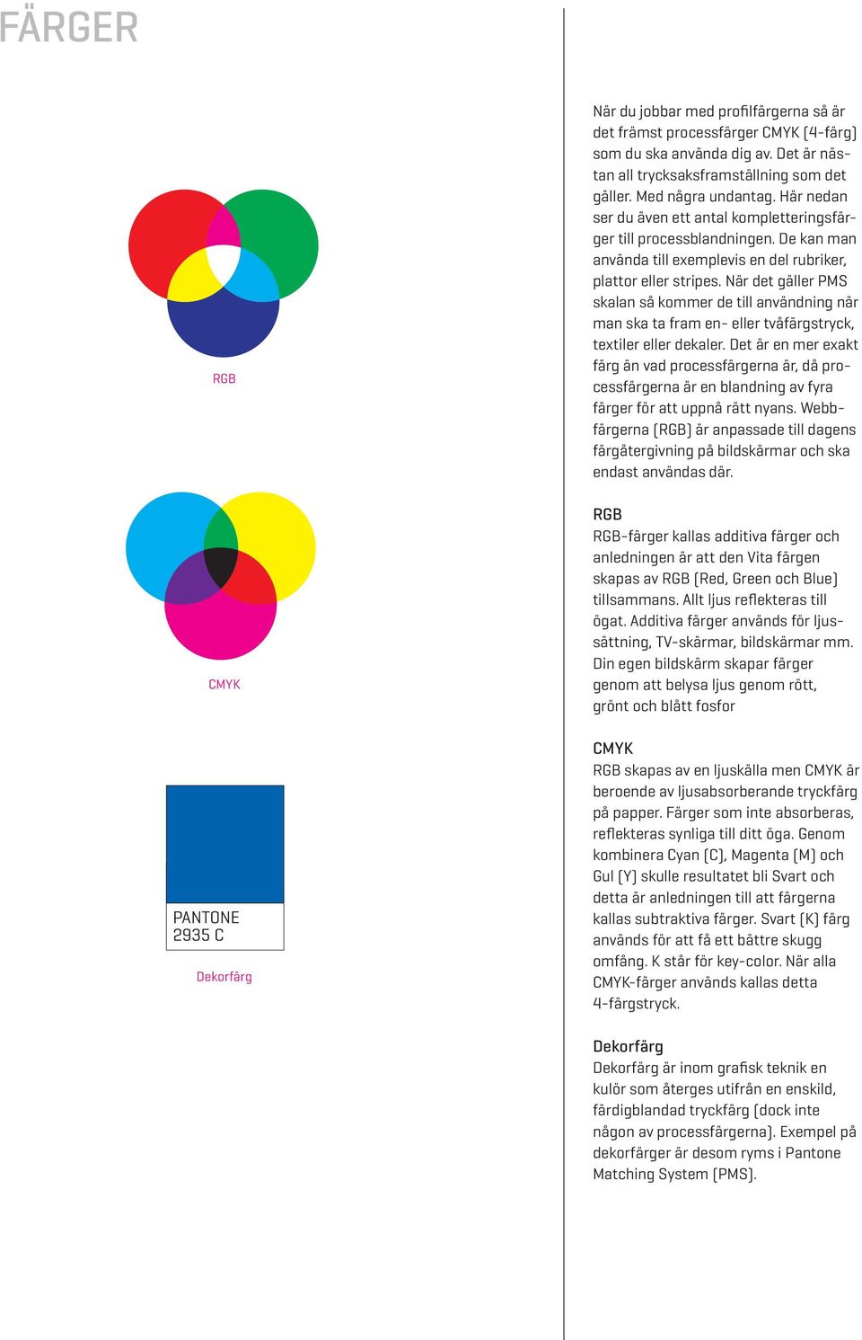 De kan man använda till exemplevis en del rubriker, plattor eller stripes. När det gäller PMS skalan så kommer de till användning när man ska ta fram en- eller tvåfärgstryck, textiler eller dekaler.