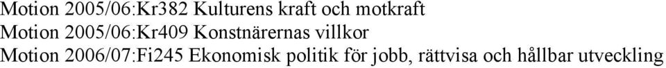 villkor Motion 2006/07:Fi245 Ekonomisk