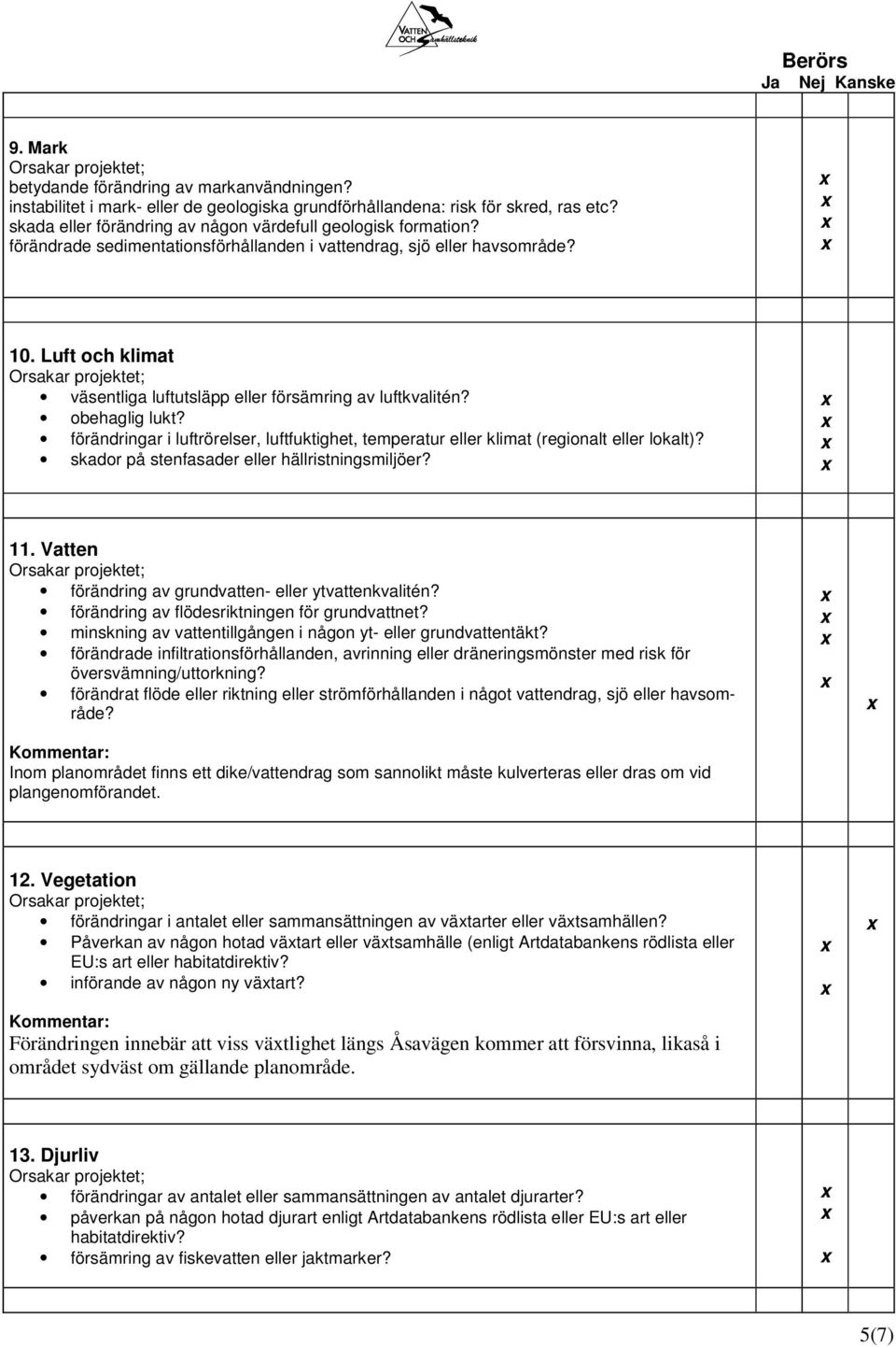 Luft och klimat väsentliga luftutsläpp eller försämring av luftkvalitén? obehaglig lukt? förändringar i luftrörelser, luftfuktighet, temperatur eller klimat (regionalt eller lokalt)?