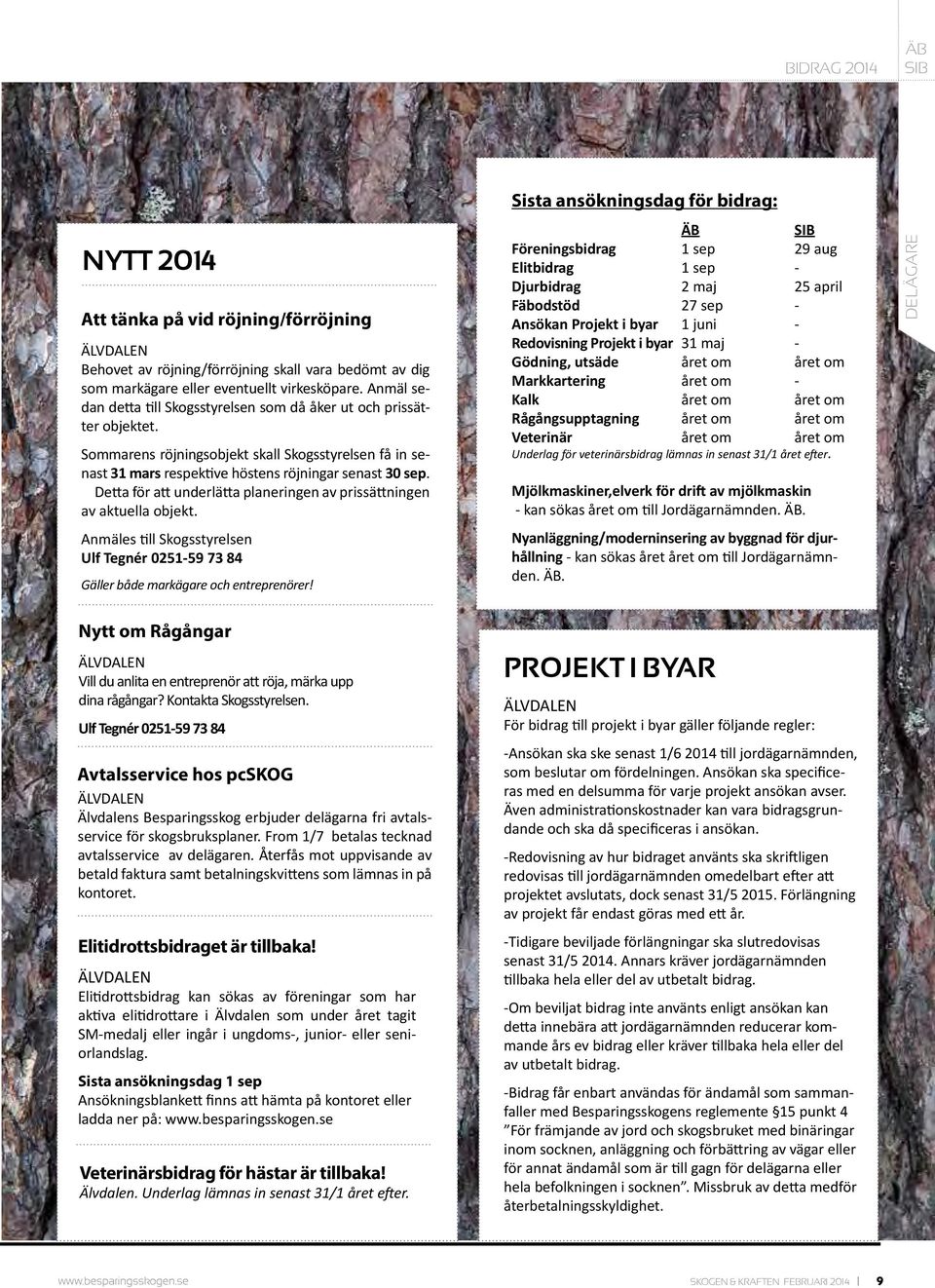 Detta för att underlätta planeringen av prissättningen av aktuella objekt. Anmäles till Skogsstyrelsen Ulf Tegnér 0251-59 73 84 Gäller både markägare och entreprenörer!
