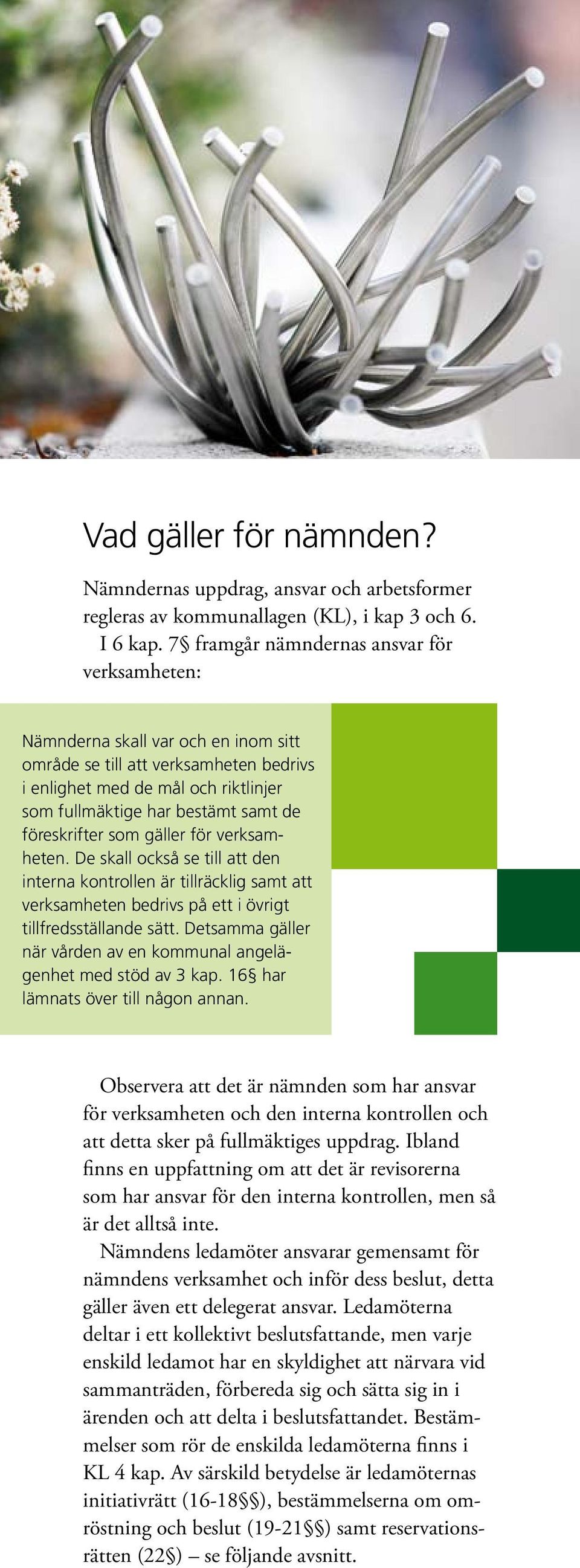 föreskrifter som gäller för verksamheten. De skall också se till att den interna kontrollen är tillräcklig samt att verksamheten bedrivs på ett i övrigt tillfredsställande sätt.