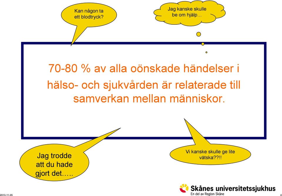 händelser i hälso- och sjukvården är relaterade till