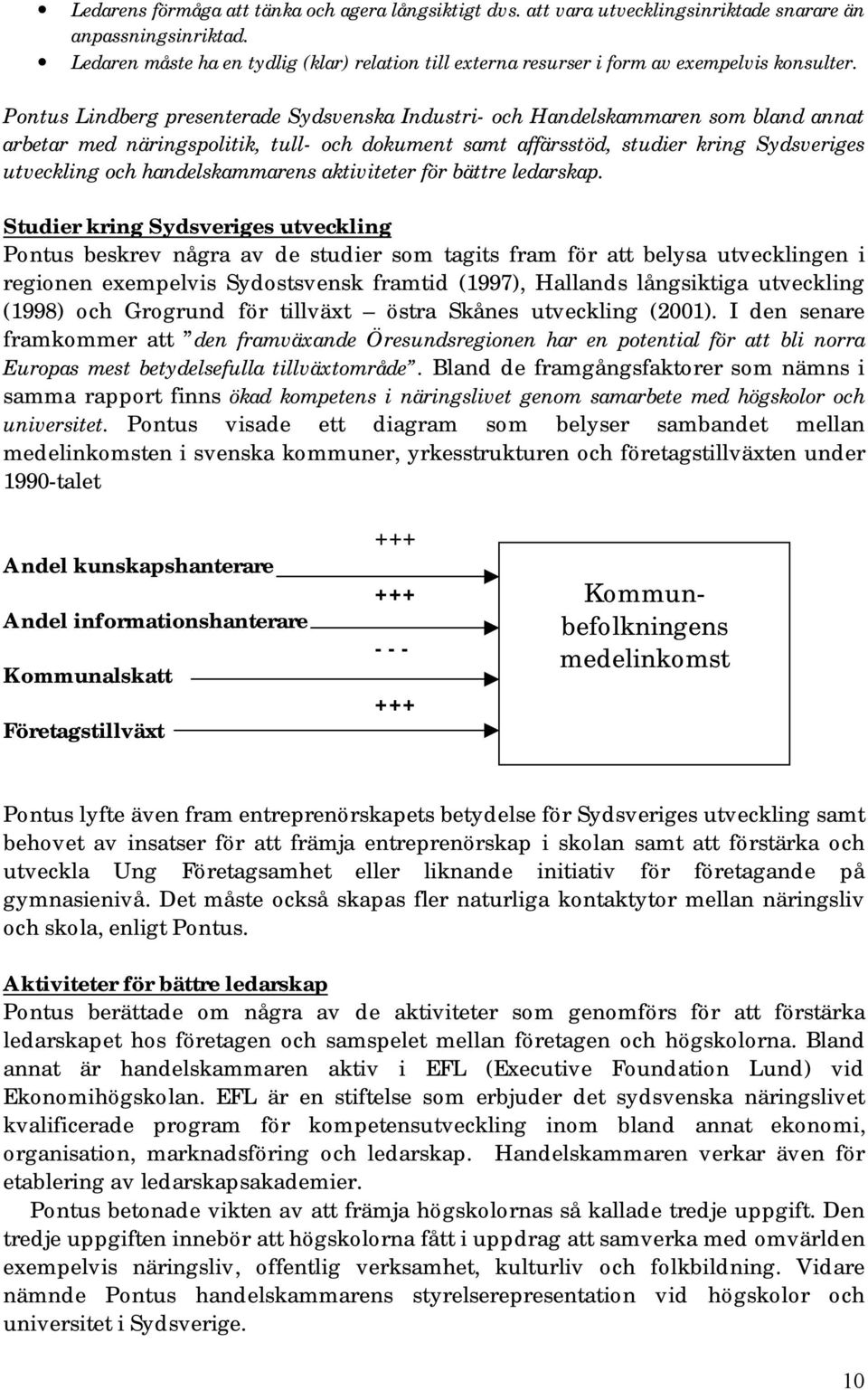 Pontus Lindberg presenterade Sydsvenska Industri- och Handelskammaren som bland annat arbetar med näringspolitik, tull- och dokument samt affärsstöd, studier kring Sydsveriges utveckling och