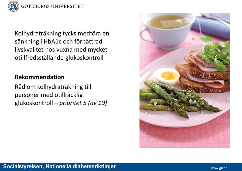 Rekommendation Råd om kolhydraträkning till personer med otillräcklig