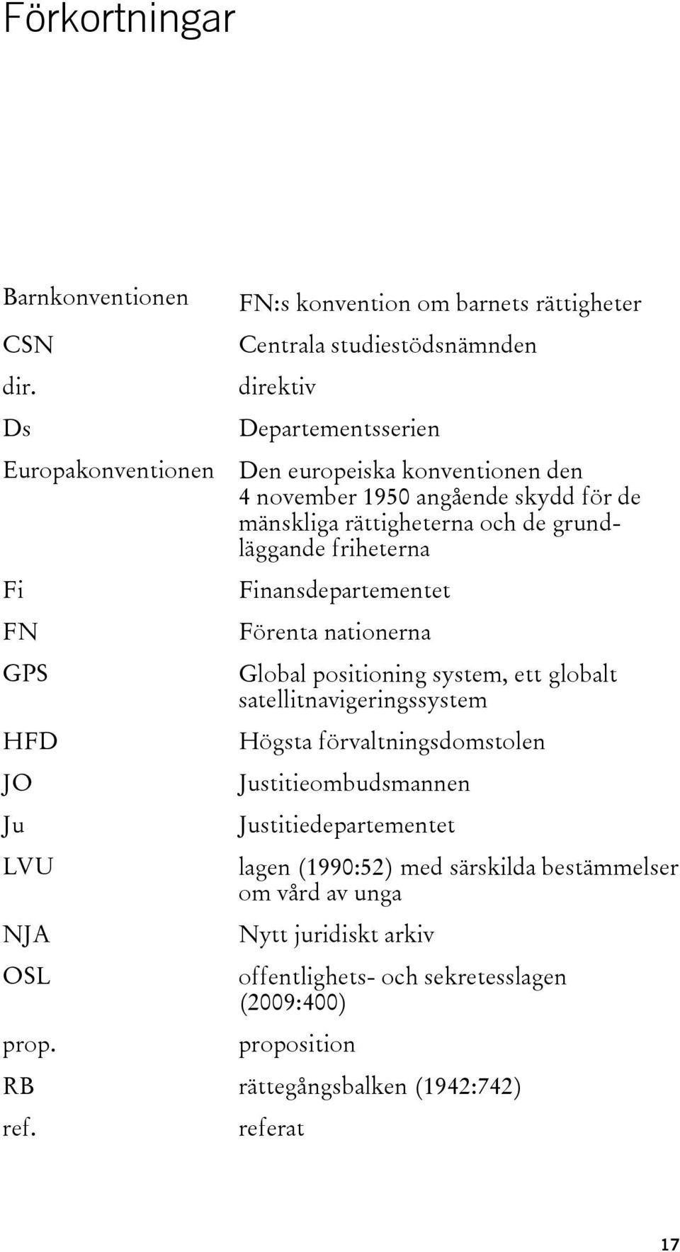 angående skydd för de mänskliga rättigheterna och de grundläggande friheterna Fi FN GPS HFD JO Ju LVU NJA OSL prop.