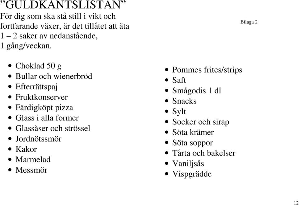 Choklad 50 g Bullar och wienerbröd Efterrättspaj Fruktkonserver Färdigköpt pizza Glass i alla former Glassåser