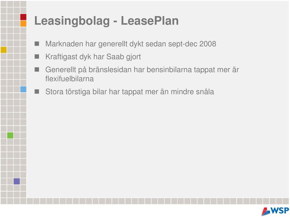 Generellt på bränslesidan har bensinbilarna tappat mer är