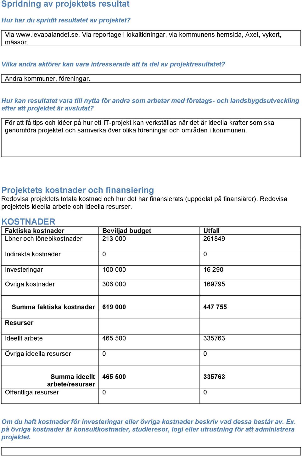 Hur kan resultatet vara till nytta för andra som arbetar med företags- och landsbygdsutveckling efter att projektet är avslutat?