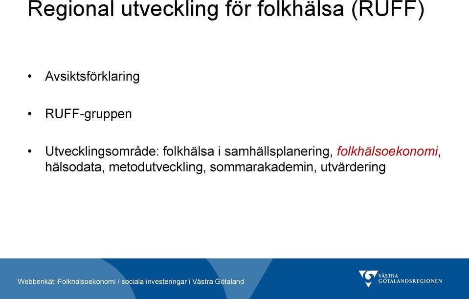 Utvecklingsområde: folkhälsa i
