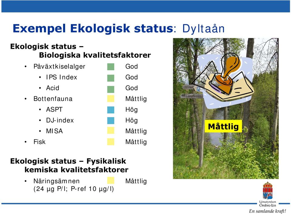 Måttlig ASPT DJ-index MISA Hög Hög Måttlig Fisk Måttlig Måttlig Ekologisk