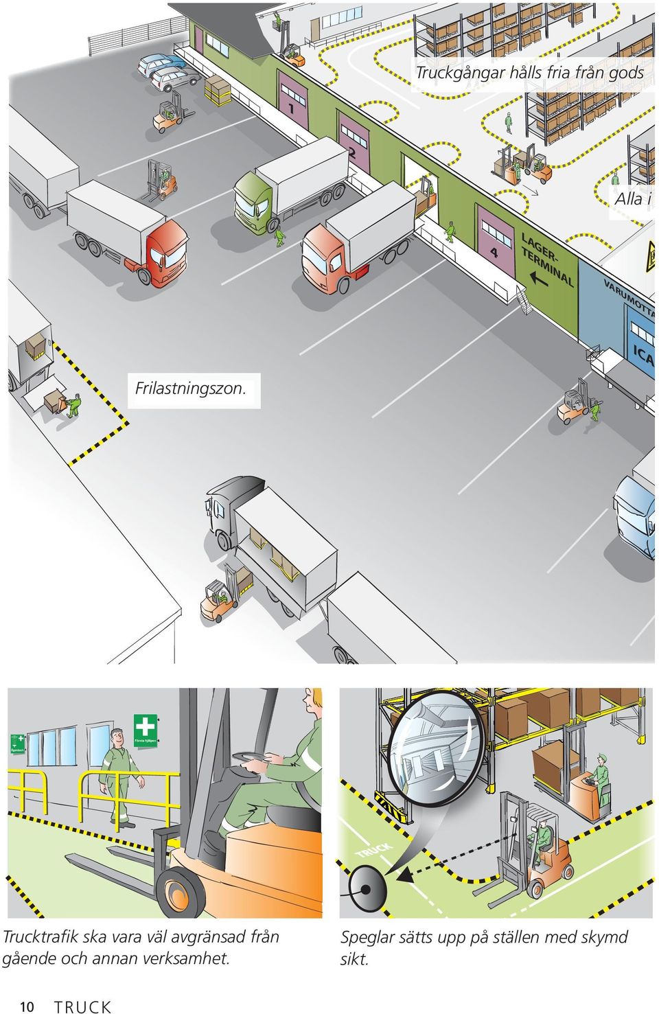 Trucktrafik ska vara väl avgräsad frå gåede och aa