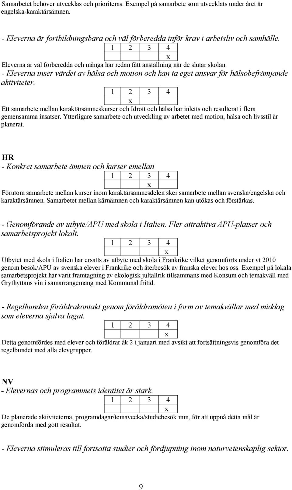 - Eleverna inser värdet av hälsa och motion och kan ta eget ansvar för hälsobefrämjande aktiviteter.