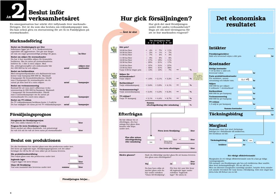 Det ekonomiska Marknadsföring Om visar Beslut om spris per Inflationen ligger på 8-9 %. Konkurrenterna uppträder allt aggressivare.