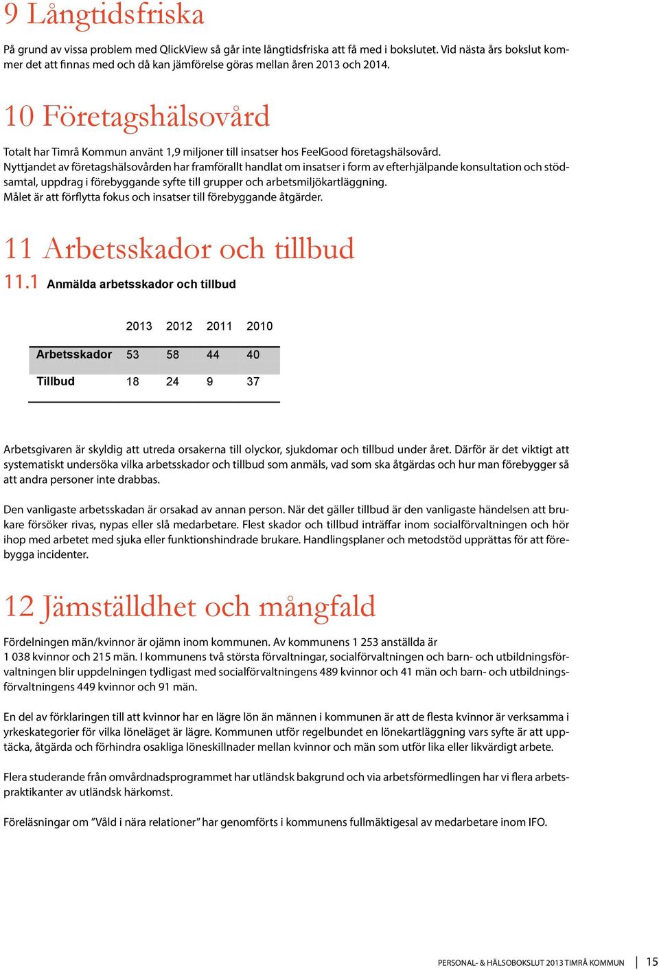 Nyttjandet av företagshälsovården har framförallt handlat om insatser i form av efterhjälpande konsultation och stödsamtal, uppdrag i förebyggande syfte till grupper och arbetsmiljökartläggning.