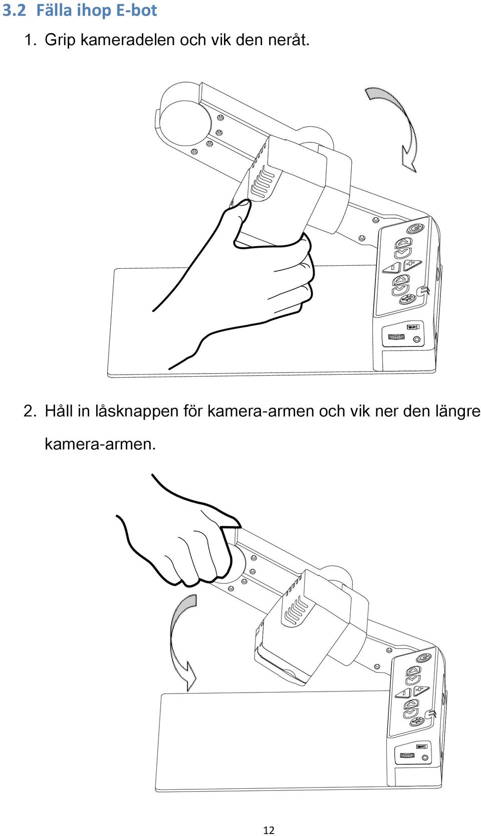 2. Håll in låsknappen för