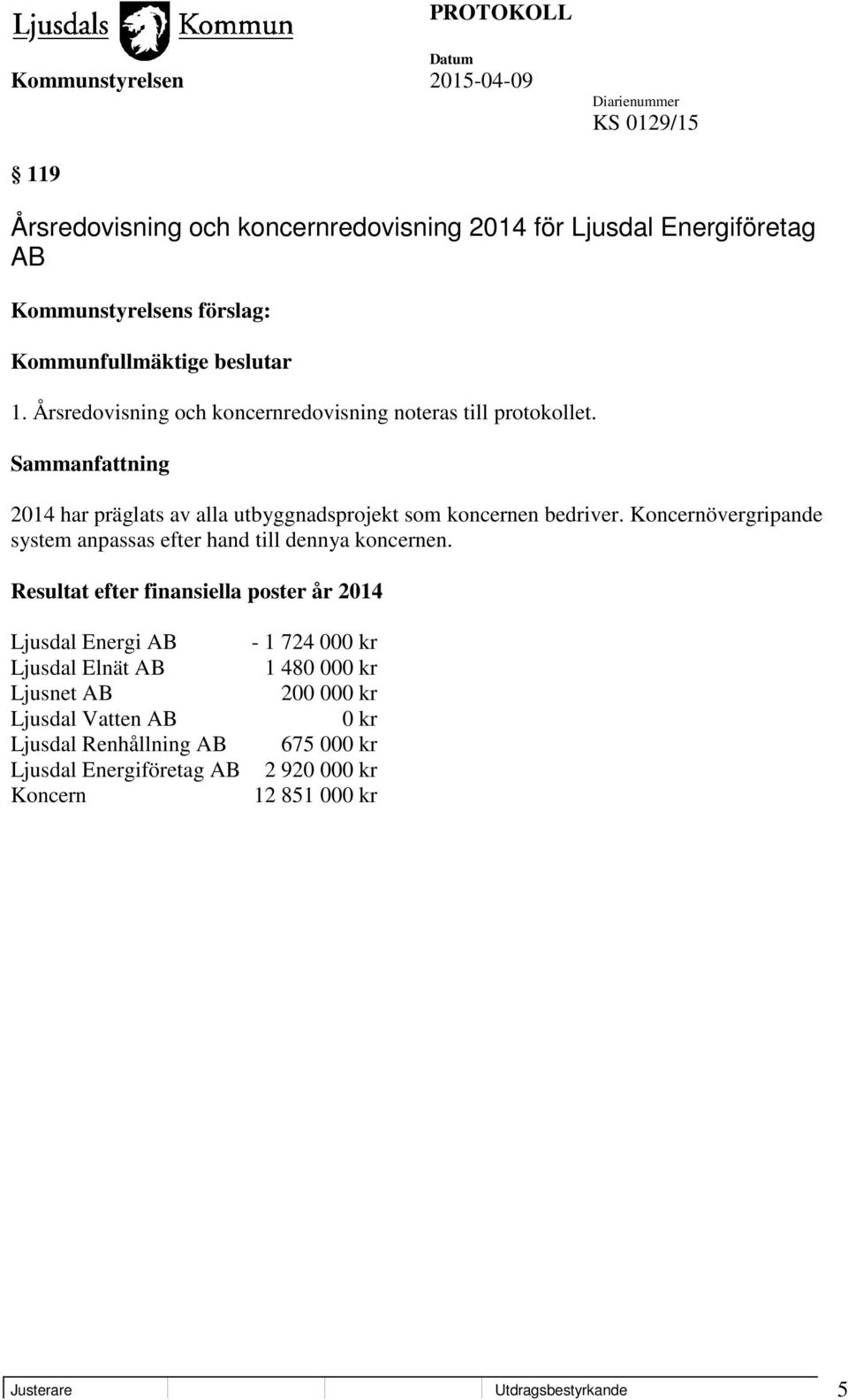 Koncernövergripande system anpassas efter hand till dennya koncernen.