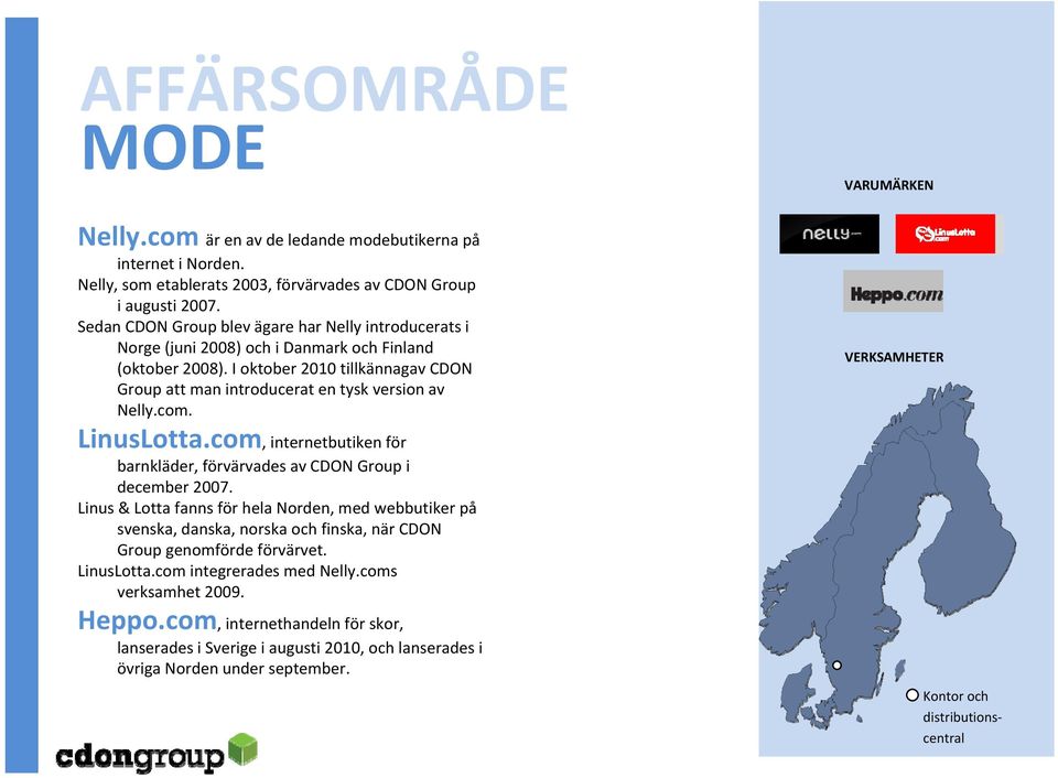 com. VERKSAMHETER LinusLotta.com, internetbutiken för barnkläder, förvärvades av CDON Group i december 2007.