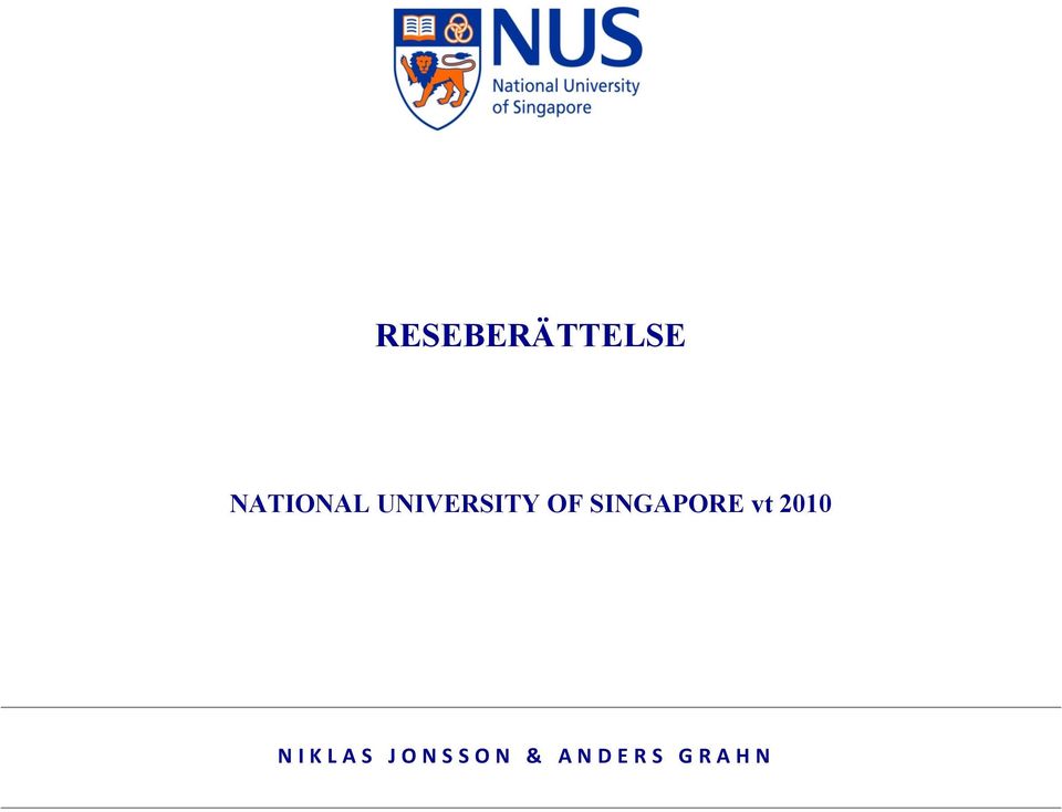 OF SINGAPORE vt 2010