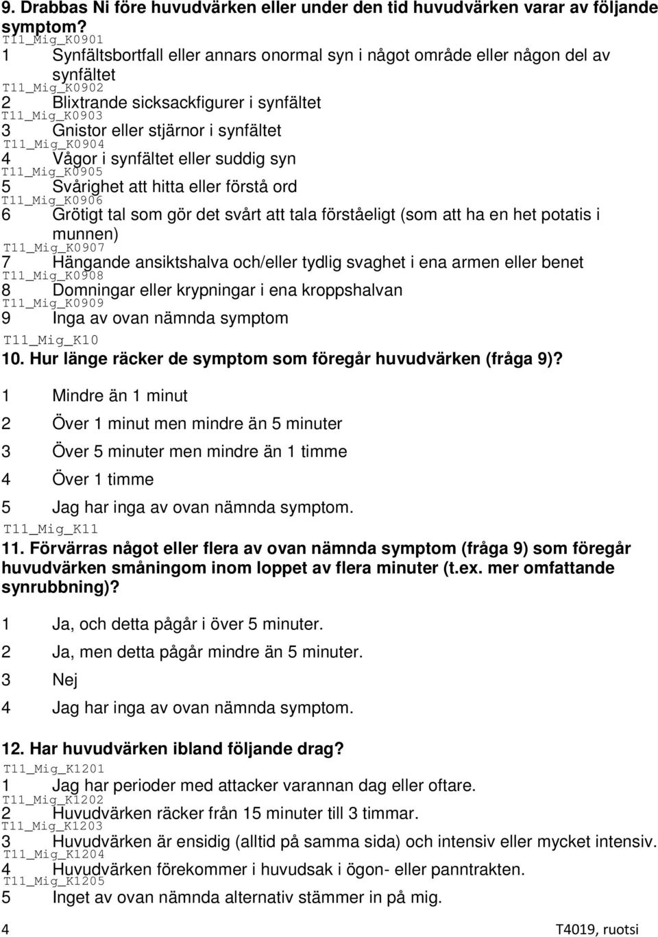syn 5 Svårighet att hitta eller förstå ord 6 Grötigt tal som gör det svårt att tala förståeligt (som att ha en het potatis i munnen) 7 Hängande ansiktshalva och/eller tydlig svaghet i ena armen eller