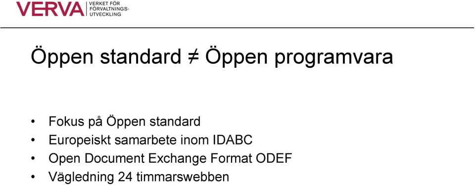 samarbete inom IDABC Open Document