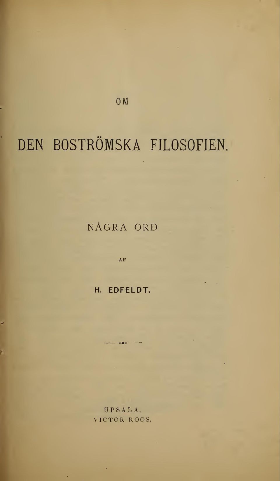 ORD AF H. EDFELDT.