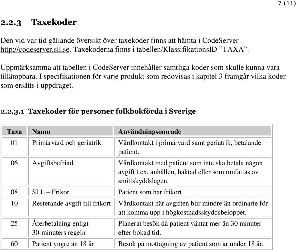 I specifikationen för varje produkt som redovisas i kapitel 3 